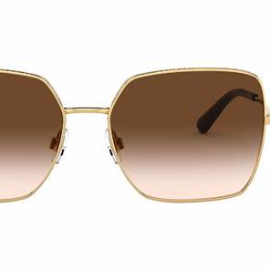 Dolce & Gabbana Slim DG2242 02/13 Occhiali da sole da donna - Montatura oro, lenti sfumate marroni