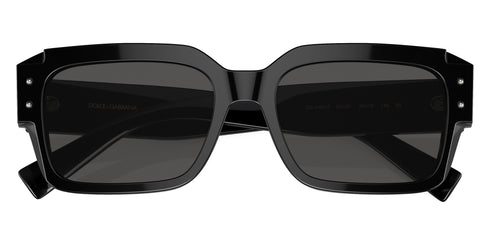 Dolce & Gabbana DG4460 501/87 56 Men's Square Sunglasses - Black Acetate Frame, Dark Grey Lenses
