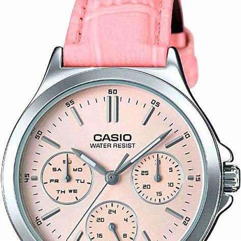 Casio Collection Mod. Lady Casio LTP-V300L-4AUDF Women's Watch - Pink Dial, Pink Leather Strap