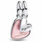 Pandora Splittable Mother & Daughter Dangle Charm 793766C01 - Sterling Silver, Pink Enamel Hearts