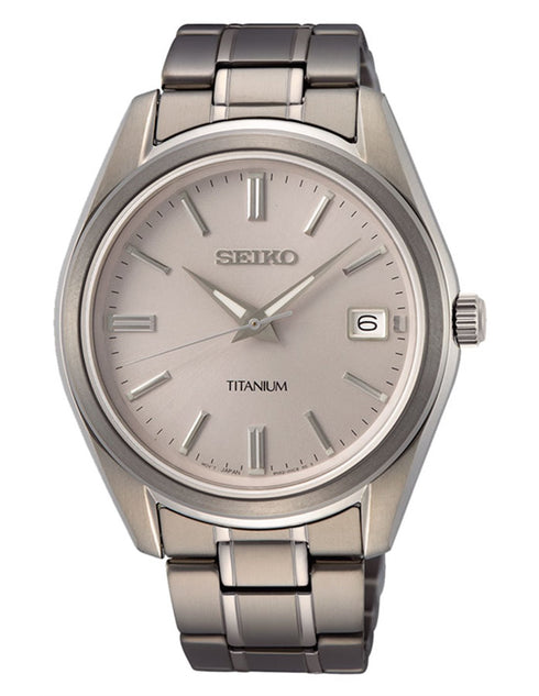 Seiko SUR369P1 Orologio da uomo al quarzo in titanio con vetro zaffiro