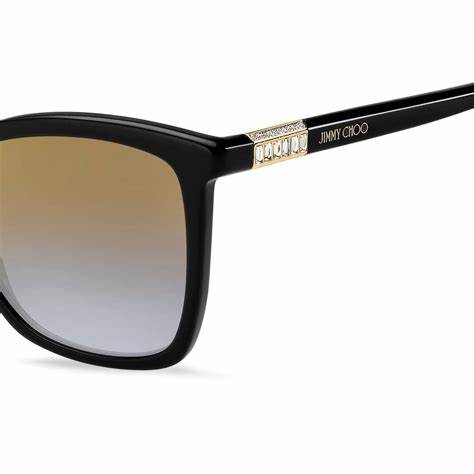 Occhiali da sole Jimmy Choo ALI/S 807/FQ Donna - 56 mm, montatura nera con lenti sfumate grigie