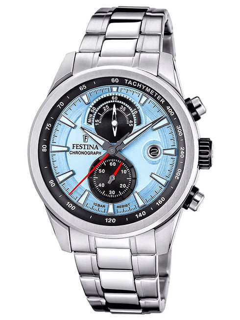 FESTINAFestina F20694/2 Timeless Chronograph – 44mm Stainless Steel, Blue Dial, 100m WRWATCHESEcecile