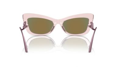 Dolce & Gabbana DG4467B 31486X Occhiali da sole Cat-Eye da donna - Montatura rosa trasparente, lenti a specchio rosa marrone chiaro