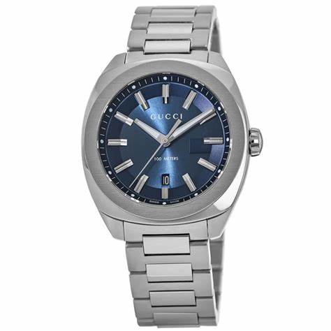 Gucci GG2570 YA142303 Orologio da uomo - Quadrante blu, bracciale in acciaio inossidabile