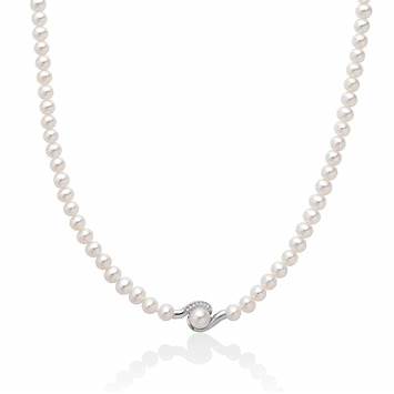 Miluna PCL5877V Collana da donna - Oro bianco con perle d'acqua dolce