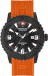 Swiss Military Hanowa SM06-4302.27.007.79 Men's Watch - Black Dial, Orange Silicone Strap