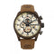 Timberland TBL14816JLBN07 Henniker II Men's Watch – 46mm Brown Stainless Steel Case, Beige Dial, Dual Time, Day-Date, Brown Leather Strap, 5 ATM Water Resistance