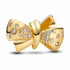 Pandora 763442C01 Charm con fiocco scintillante - Placcato oro 14k, zirconia cubica