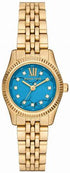 Michael Kors MK4813 Women's Petite Lexington Gold-Tone Watch with Turquoise Dial