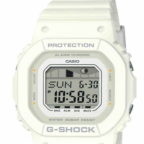 Casio G-Shock GLX-S5600-7BER Unisex Digital Watch - White Resin Band, Tide & Moon Data