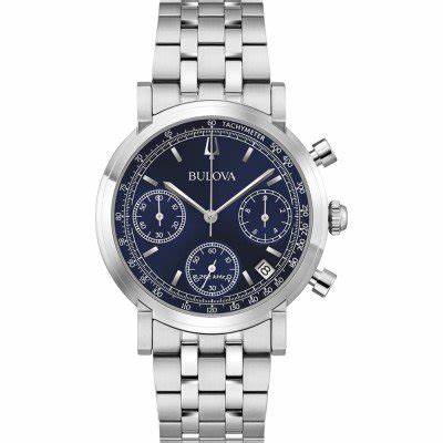 Bulova Precisionist 96B458 Men's Chronograph Watch - Stainless Steel, Blue Dial