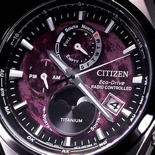 Citizen BY1018-80X Super Titanium Moonphase Watch - Red Dial