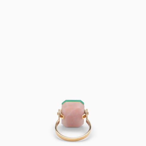 ALIITAAliita RIDC3000ELYG09K Deco Sandwich Ring - 9K Yellow Gold, Pink Opal & ChrysopraseBIJOUXEcecile