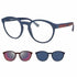 Emporio Armani EA4152 5669-1W A 52 Occhiali da vista da uomo - Montatura blu opaco, lenti chiare