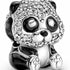 Pandora 790771C01 Fascino Panda carino e scintillante - Argento 925 con zirconia cubica trasparente e smalto nero