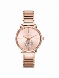 Michael Kors MK3640 Women's Portia Rose Gold-Tone Watch with Crystal Accent