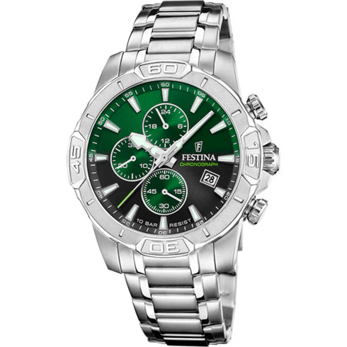 FESTINAFestina F20704/5 Timeless Chronograph – Green Dial Stainless Steel Men's WatchWATCHESEcecile