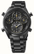 Seiko Prospex SFJ007P1 Herren Solar Chronograph Uhr - Schwarzes Zifferblatt, Schwarzes Edelstahlarmband