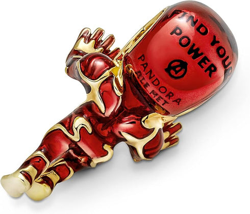 Pandora Charm Marvel Iron Man 760268C01 - Placcato oro 14k, smalto rosso, inserti in CZ