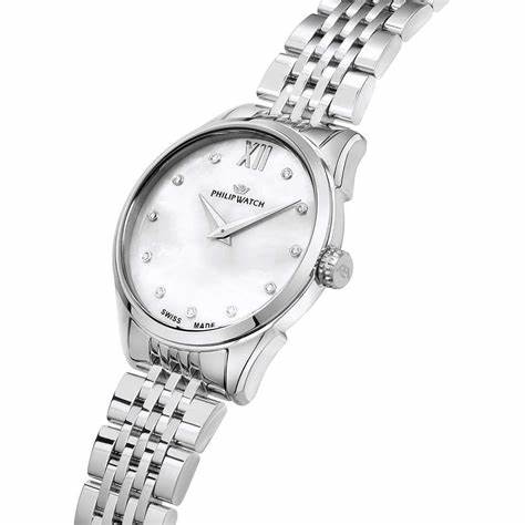 PHILIP WATCHPhilip Watch Roma R8253217501 Women's Watch - Stainless Steel, Mother - of - Pearl Dial with DiamondsWATCHESEcecile