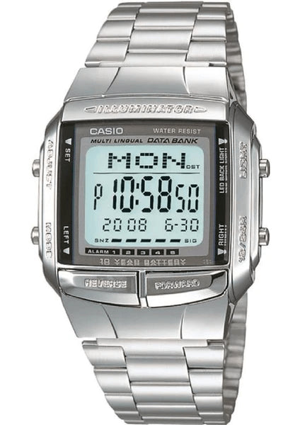 CASIO & VINTAGECasio DB - 360 - 1ADF Men's Databank Digital Watch, Silver - Tone Stainless Steel BandWATCHESEcecile