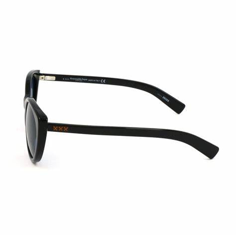 Ermenegildo Zegna Couture ZC0009-F 01A53 Occhiali da sole unisex - Montatura in acetato nero, lenti polarizzate grigie, 53mm