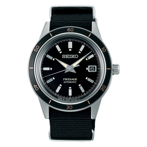 Seiko Presage SRPG09J1 – 41mm Black Dial, 4R35 Automatic, Nylon Strap