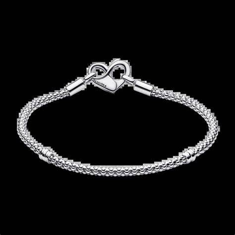 Pandora 592453C00-18 Bracciale a catena con borchie Moments - Argento 925, chiusura a cuore, 18cm