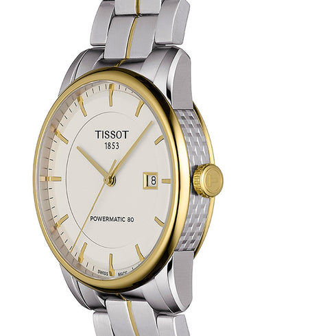 Tissot Luxury Automatic Men's Watch - Ivory Dial, Two-Tone Stainless Steel Bracelet