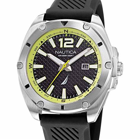 Nautica NAPTCS222 Men's Tin Can Bay Black Dial Watch