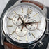 Jaguar J968/1 Men's Chronograph Watch - Silver Dial, Brown Leather Strap