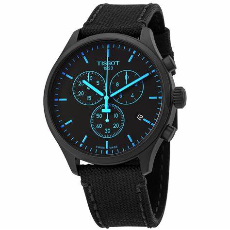 Tissot Chrono XL Men's Watch - Black Dial, Black PVD Case, Black Fabric Strap