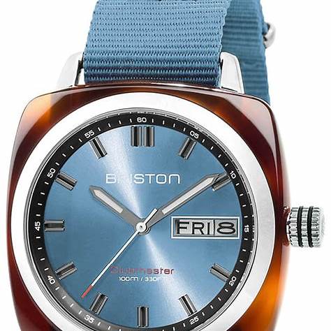 Briston Clubmaster Sport 42mm Ice Blue Dial Interchangeable NATO Strap 23342.SA.TS.25.NIB