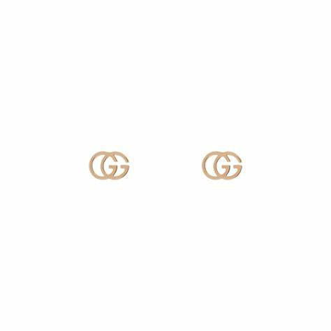 Gucci GG Running 18k Rose Gold Stud Earrings YBD702801001