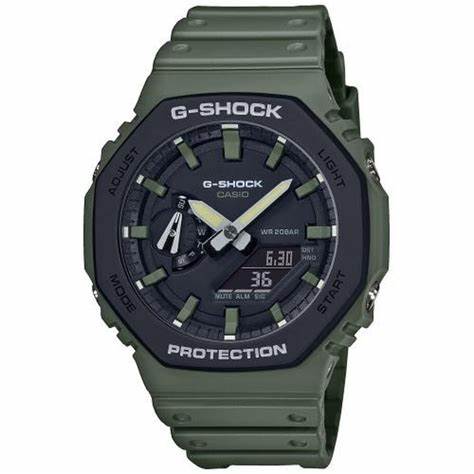 Casio G-Shock GA-2110SU-3AER Men's Analog-Digital Watch - Black Dial, Khaki Resin Strap