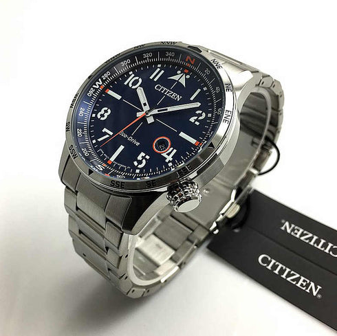 Citizen BM7550-87L Men's Eco-Drive Watch - Blue Dial, Stainless Steel Bracelet