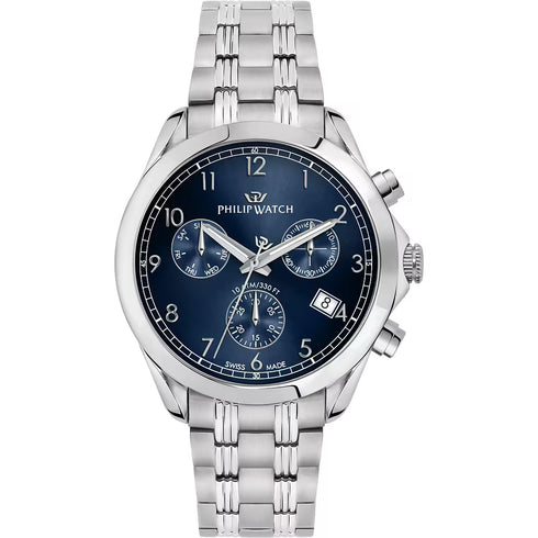 Philip Watch Blaze R8273665005 Orologio cronografo da uomo - Acciaio inossidabile, quadrante blu