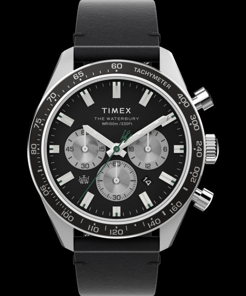 Timex Waterbury TW2V42500 Men’s 41 mm Chronograph Stainless Steel & Leather Strap