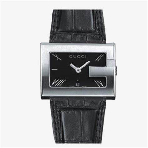 Gucci G-Rectangle 100 YA100302 Men's Watch – Black Dial, Stainless Steel Case, Black Leather Strap