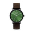 Frank 1967 7FW-0012 Orologio da uomo - Cinturino in pelle marrone, quadrante verde, 42 mm