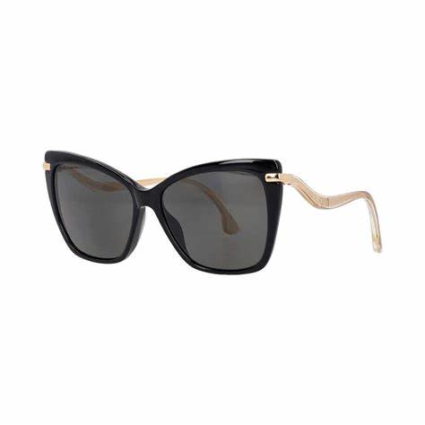 Jimmy Choo SELBY/G/S Occhiali da sole da donna - 57 mm, montatura nera con lenti polarizzate grigie