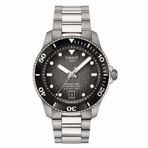 Tissot Seastar 1000 Powermatic 80 T120.807.11.051.00 Men's Automatic Watch - 40mm Stainless Steel, Black Gradient Dial