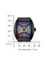 Bulova 98A320 Maquina Skeleton Watch – Black Stainless Steel, 40mm, Rainbow Dial