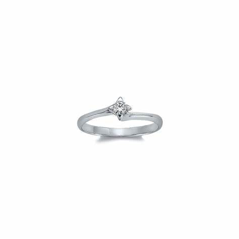 Miluna LID2850-006G7 Women's Solitaire Ring - 18K White Gold with 0.06ct Diamond