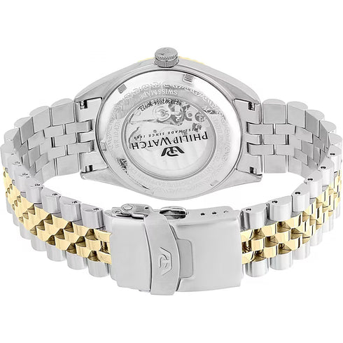 Philip Watch R8223597025 Orologio Caribe da uomo - 41 mm, quadrante argento, acciaio bicolore