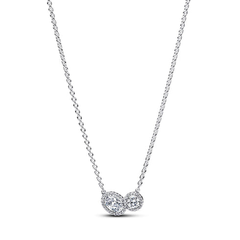 Pandora 393776C01 Embracing Halo Necklace - Sterling Silver, 45cm