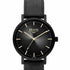 Frank 1967 7FW-0028 Orologio da uomo - Quadrante nero, cassa dorata, cinturino in pelle nera