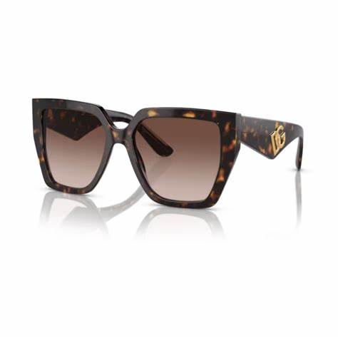 Dolce & Gabbana DG4438 502/13 Occhiali da sole da donna - Montatura avana, lenti marroni sfumate