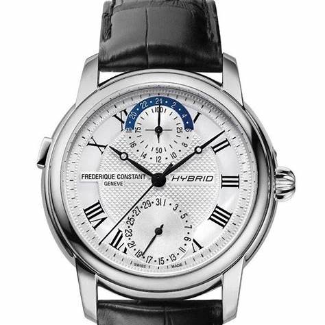 Frederique Constant Hybrid Manufacture FC-750MC4H6 – Silver Guilloché Dial, Black Leather Strap